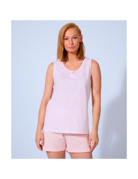 pijama de mujer en tirantas de 100% algodón modelo sueño floral de lady belty