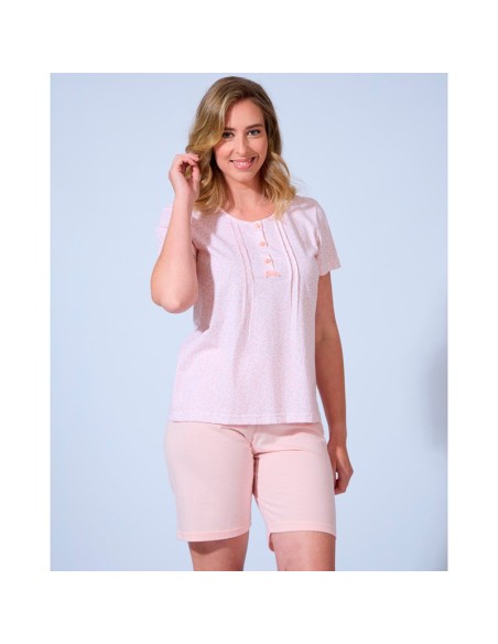 pijama de mujer en 100% algodón en manga corta de lady belty modelo floral