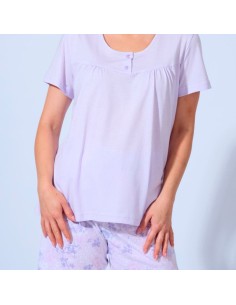 pijama de mujer en 100% algodón en manga corta sueño malva de lady belty