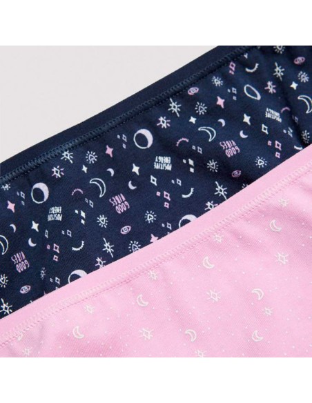 pack de 2 bragas midi en algodón modelo luna de ysabel mora