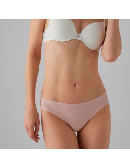 tanga rosa palo en algodón del pack de 2 de ysabel mora modelo primavera rosa palo-salmón claro