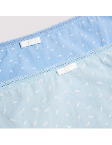pack de 2 bragas midi en algodón modelo plumas de ysabel mora