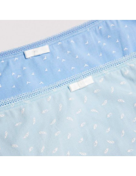 pack de 2 bragas midi en algodón modelo plumas de ysabel mora