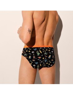 slip de hombre pack de 2 en algodón elástico México lindo de ysabel mora negro y azul eléctrico 2