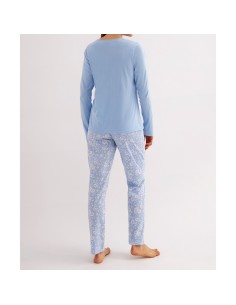 Pijama de mujer fino en algodón de manga larga de promise modelo relajación 2