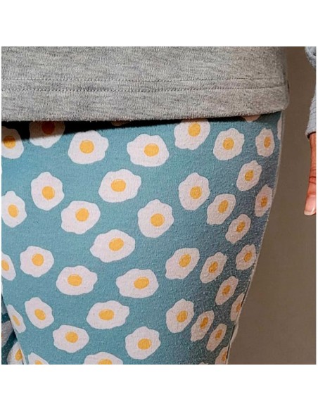 Pantalón pijama promise en algodón de invierno para mujer  huevos fritos