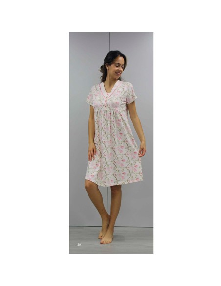 camisón juvenil de mujer en manga corta de algodón modelo maite de sonia