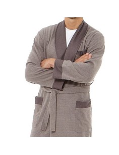 Bata de hombre fina de manga larga en algodón para entre tiempo gris vigoré de findel 2