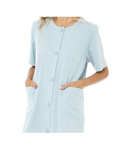 bata de mujer en manga corta en algodón sueño azul de findel 2