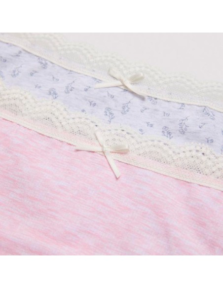 pack de 2 bragas altas en algodón para mujer de ysabel mora modelo flor gris