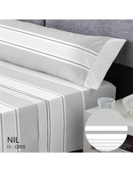 Sabanas de verano para cama modelo gael en gris de catotex