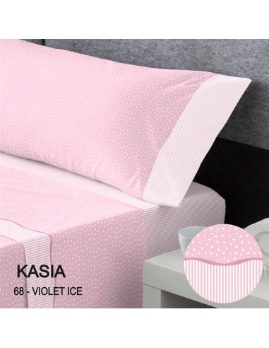 sabanas de verano en algodón para cama modelo kasia en rosa de catotex