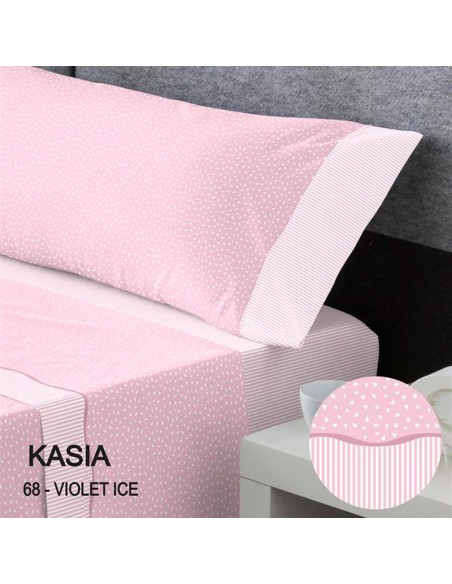 sabanas de verano en algodón para cama modelo kasia en rosa de catotex
