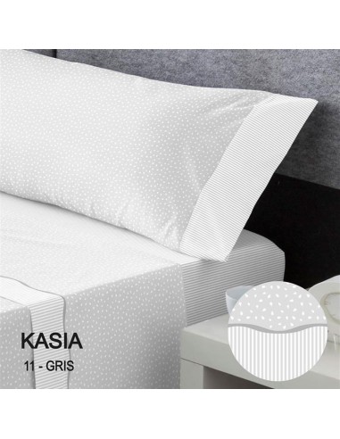 sabanas para cama de verano en algodón modelo kasia en gris
