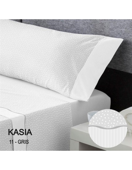 sabanas para cama de verano en algodón modelo kasia en gris