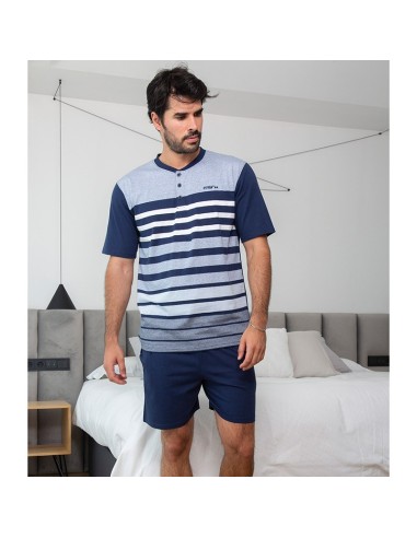 pijama de hombre para verano en manga corta de algodón modelo paco de musler