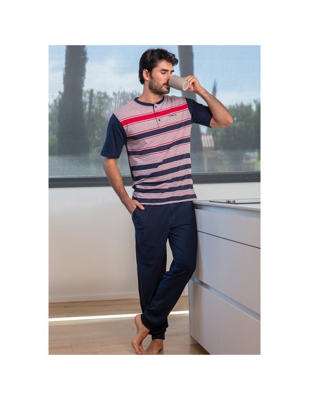 pijama de hombre para verano con pantalón largo modelo Ezequiel de muslher