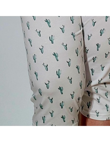 pantalón pirata del pijama para verano de mujer modelo cactus de sonia