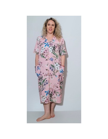 vestido de verano especial para personas dependientes abierto por la espalda flor de primavera de montesinos confecciones