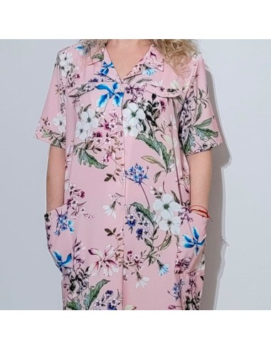 vestido de verano abierto por detrás en manga corta especial para personas de movilidad reducida flor de primavera