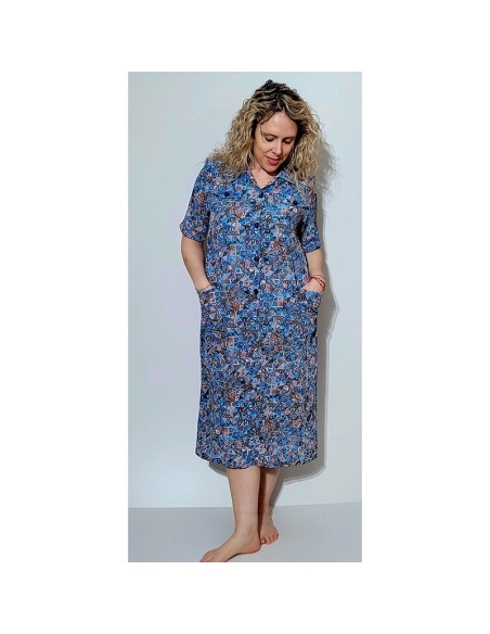 vestido de verano abierto por la espalda especial para personas discapacitadas o de poca movilidad triángulo azul de montesinos