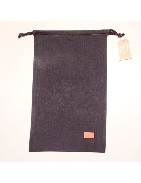 bolsa para pan en tela vaquera fina en tono negro de dolz