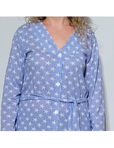 bata de mujer para casa fina de manga larga estrella de mar de leniss 2