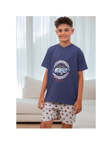 pijama de niño para verano en manga corta de algodón furgoneta guay de muslher
