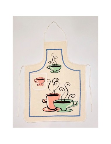 delantal de cocina en rizo de algodón taza de café verde de dolz