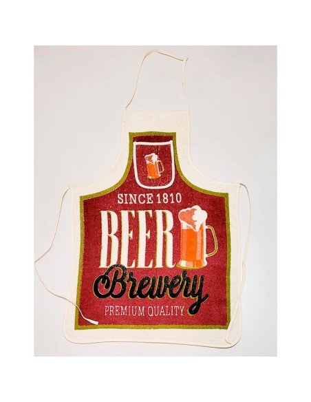 delantal de cocina en rizo de algodón cerveza marrón dolz