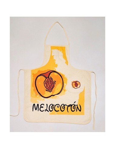delantal de cocina en rizo de algodón modelo frutas-melocotón dolz