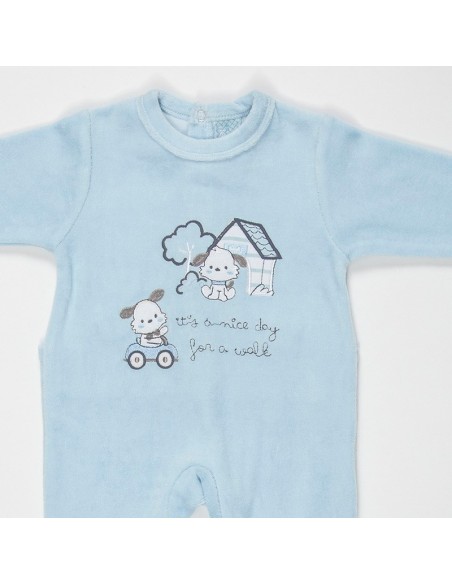 pelele pijama para bebé niño de invierno modelo perritos de muslher