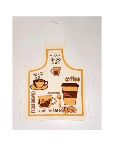 delantal para cocina de rizo café latte en camel de dolz