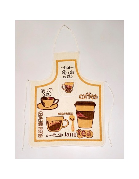 delantal para cocina de rizo café latte en camel de dolz