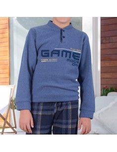 pijama de niño para invierno en punto milano muslher modelo game 2