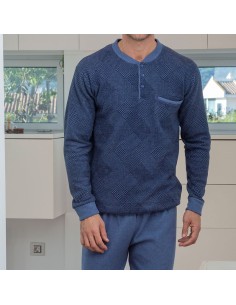 pijama de hombre para invierno en punto milano de muslher modelo hugo 2