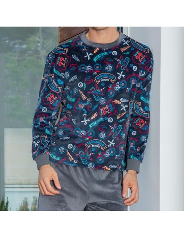 pijama de hombre de muslher de invierno modelo club motero