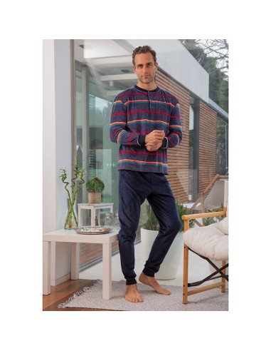 pijama de hombre para invierno en spandex de muslher modelo fiesta