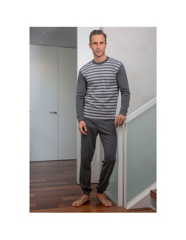 pijama de hombre para invierno en algodón de muslher modelo bruselas