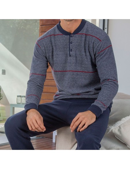 pijama de hombre en algodón térmico de muslher modelo iker
