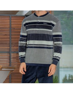 pijama de hombre muslher para invierno en terciopelo modelo jesús 2