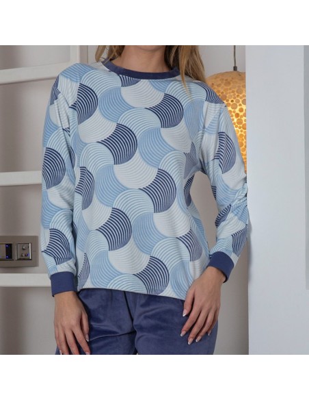 pijama de mujer cálido modelo trenza de muslher