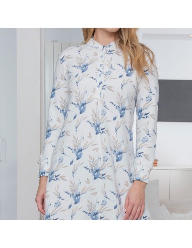camisón cálido en algodón modelo ramillete de muslher