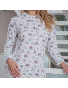 camisón para mujer en algodón térmico lilas de muslher 2