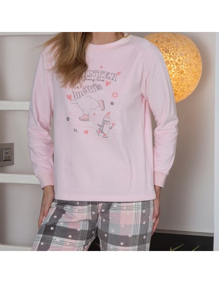 pijama suave y cálido para mujer modelo winter de muslher
