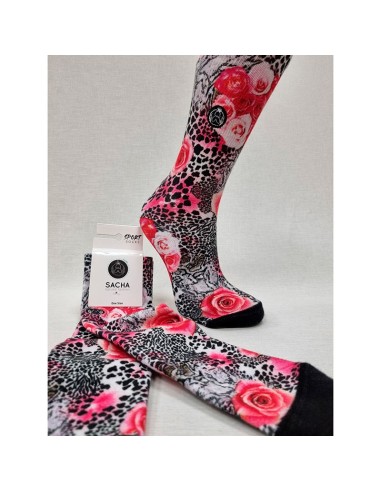 calcetines para crossfit o deporte de mujer sacha en algodón  modelo rosas