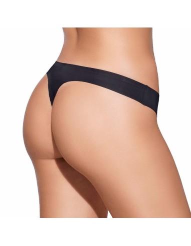 tanga de selene corte láser en negro parte trasera