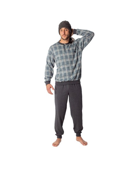 pijama dormen para hombre en algodón térmico modelo invierno verde