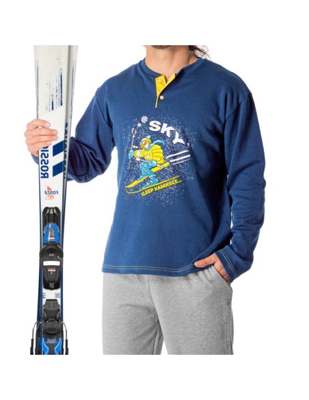 pijama de hombre para invierno de dormen modelo sky