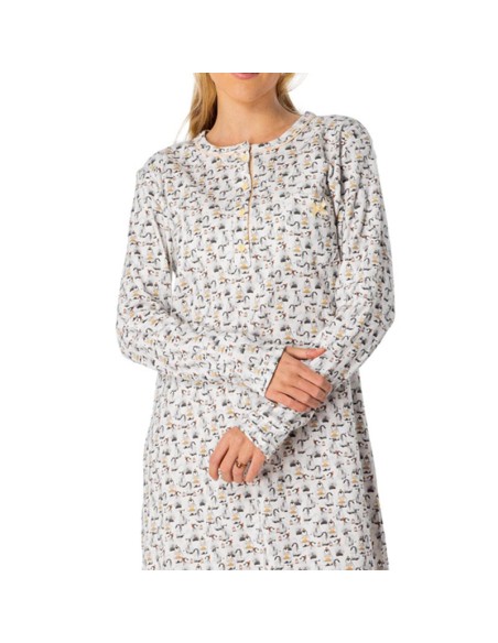 camisón de mujer en algodón de leniss modelo pingüino